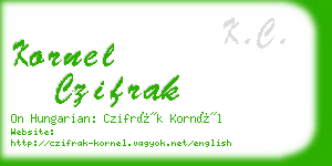 kornel czifrak business card